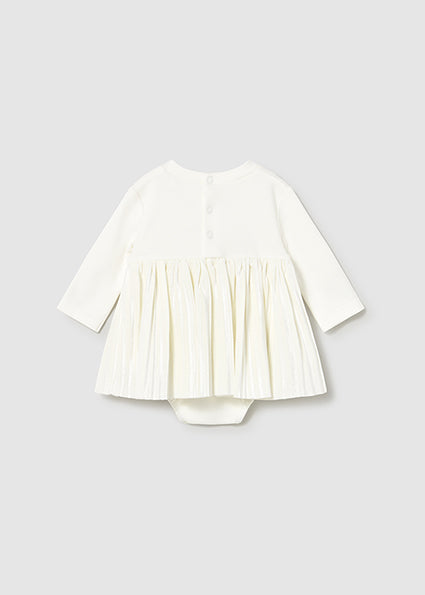 Mayoral Baby Girl Off White Velour Romper 2812