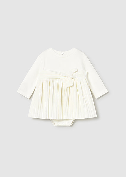 Mayoral Baby Girl Off White Velour Romper 2812