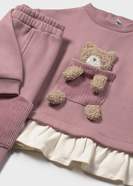 Mayoral Baby Girls Pink Bear Tracksuit 2843
