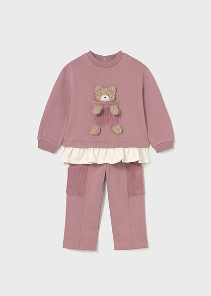 Mayoral Baby Girls Pink Bear Tracksuit 2843