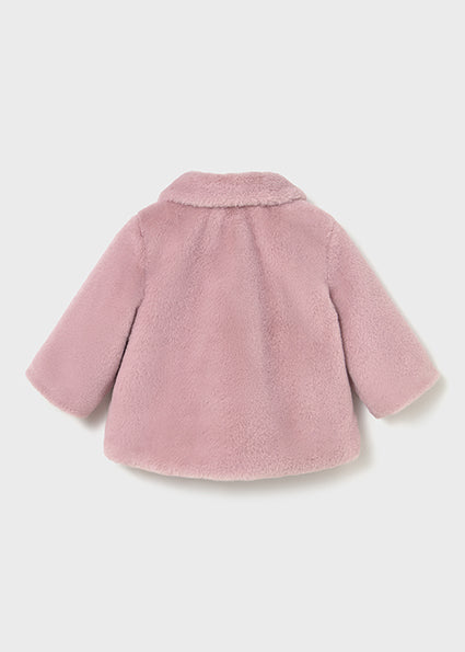 Mayoral Baby Girls Pink Fur Winter Coat 2434