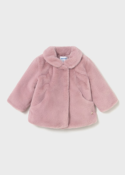 Mayoral Baby Girls Pink Fur Winter Coat 2434