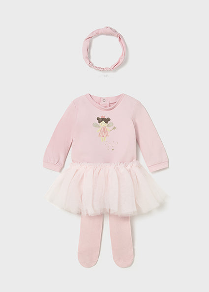Mayoral Baby Girl Pink Bodysuit with Tutu Set 2810