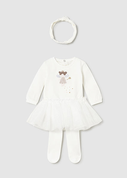Mayoral Baby Girl White Bodysuit with Tutu Set 2810