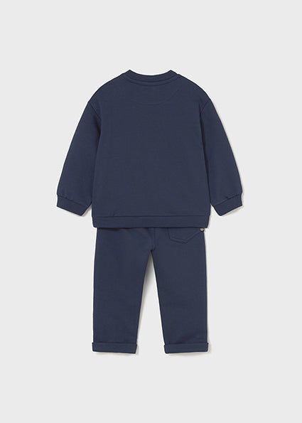 Mayoral Baby Boys Navy Bear Trouser Set 2597