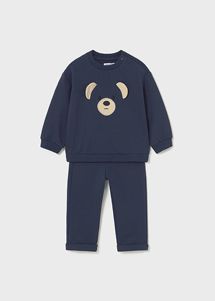 Mayoral Baby Boys Navy Bear Trouser Set 2597
