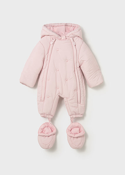 Mayoral Baby Girl Pink Zip Hooded Snowsuit 2603