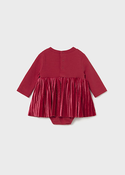 Mayoral Baby Girl Red Velour Romper Dress 2812