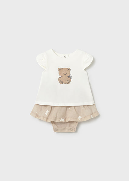 Mayoral Baby Girl Beige Teddy Skirt Set 1819