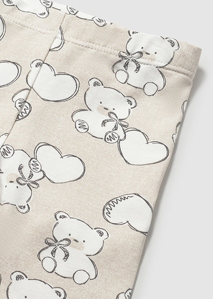 Mayoral Baby Girl Beige Print Legging Set & Headband 1735