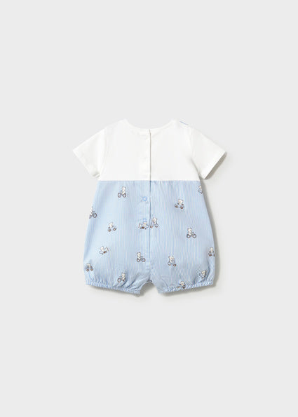 Mayoral Baby Boys Blue Printed Short Dungaree 1613