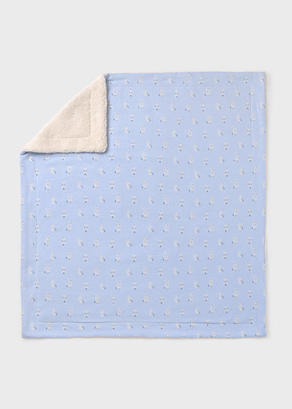 Mayoral Baby Blue Printed Shearling Blanket 9956