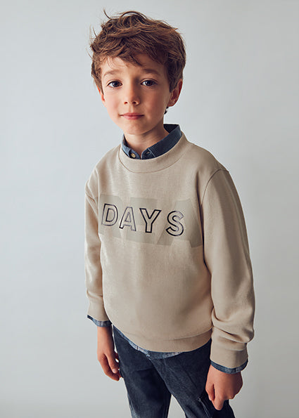 Mayoral Boys Beige Crewneck Sweater 4406