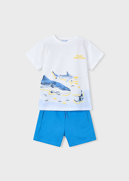 Mayoral Boys Blue Shark Short Set 3610
