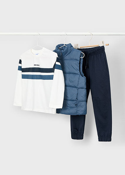 Mayoral Boys Blue Three Piece Gilet Tracksuit 4607