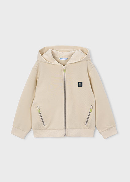 Mayoral Boys Cream Zipper Hoodie Sweatshirt 3442
