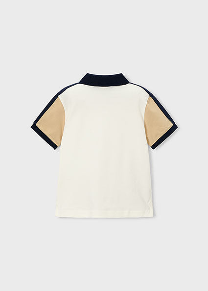 Mayoral Boys Cream Contrast Polo Top 3109