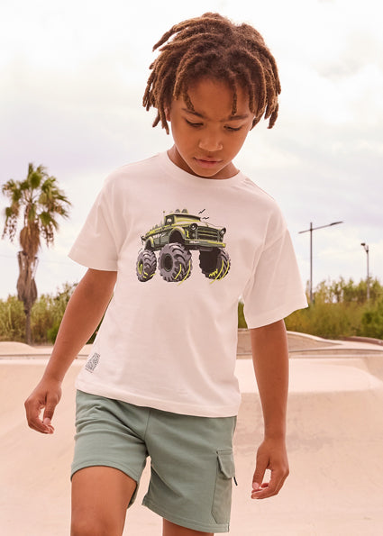 Mayoral Boys Cream Truck Shirt 3069