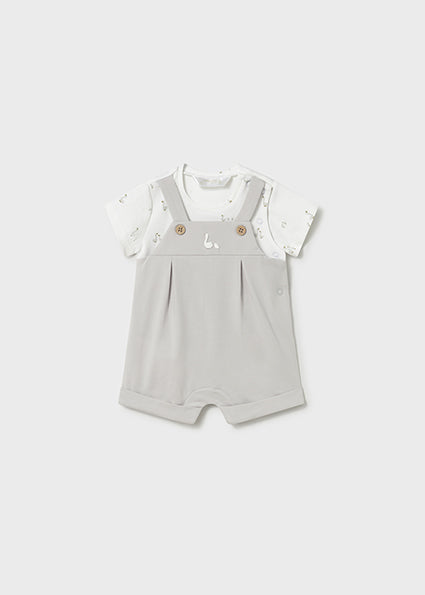 Mayoral Baby Boy Grey Pintuck Short Romper 1629