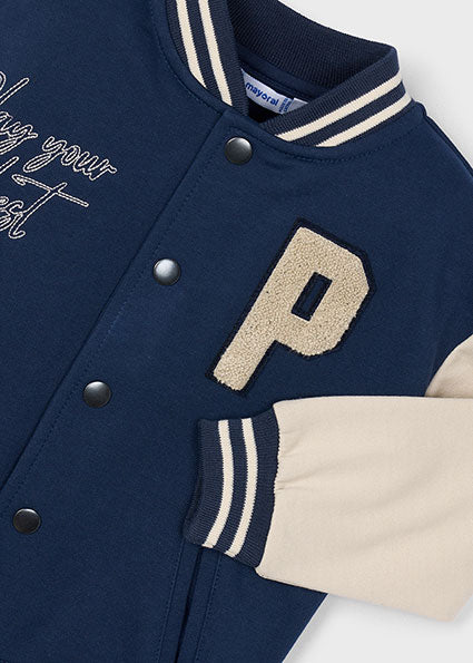 Mayoral Boys Navy Varsity Bomber Jacket 4424