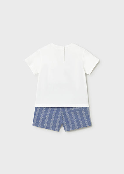 Mayoral Baby Boys Blue Linen Short Set 1227
