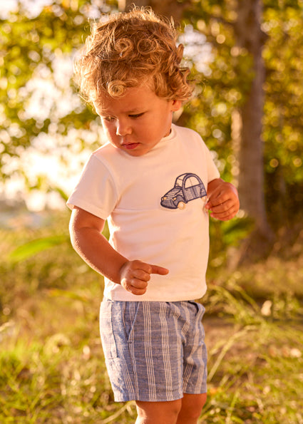 Mayoral Baby Boys Blue Linen Short Set 1227