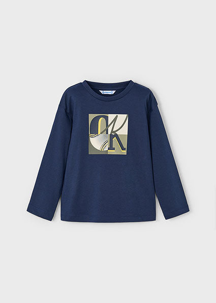 Mayoral Boys Blue Long Sleeved T-Shirt 4076