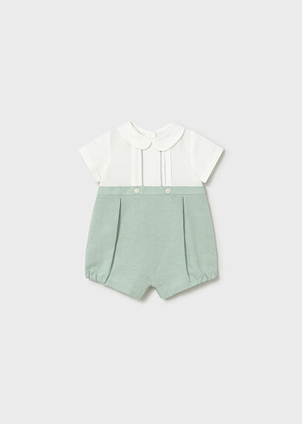 Mayoral Baby Boy Sage Linen Romper 1604