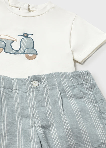 Mayoral Baby Boys Sage Linen Short Set 1227