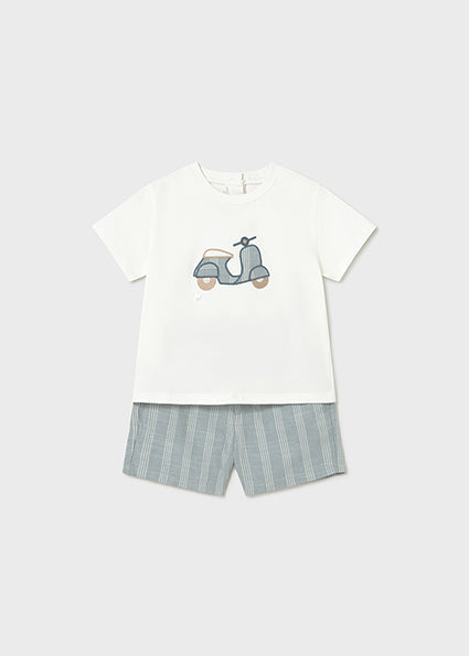 Mayoral Baby Boys Sage Linen Short Set 1227