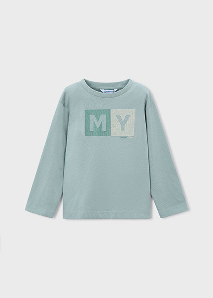 Mayoral Boys Sage Long Sleeved Logo T-Shirt 173