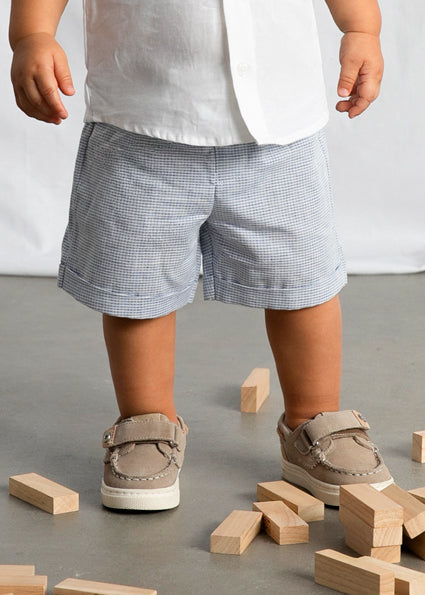 Mayoral Baby Boys White Linen Shirt & Short Set 1225