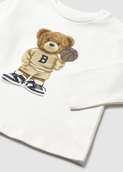 Mayoral Baby Boys White Teddy Bear T-Shirt 2058
