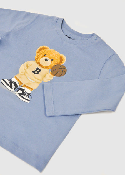 Mayoral Baby Boy Blue Teddy Bear T-Shirt 2058