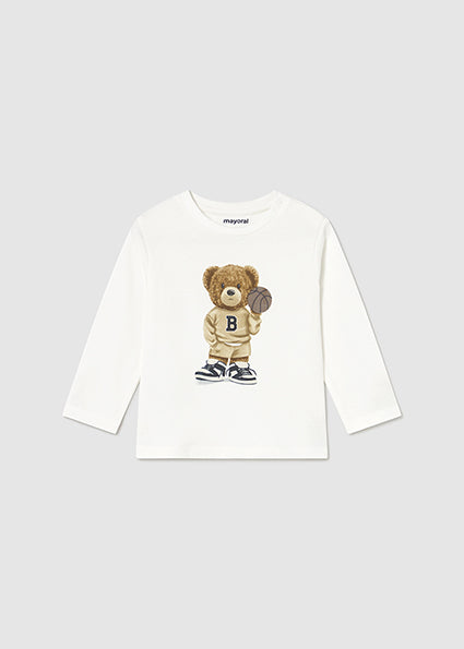 Mayoral Baby Boys White Teddy Bear T-Shirt 2058
