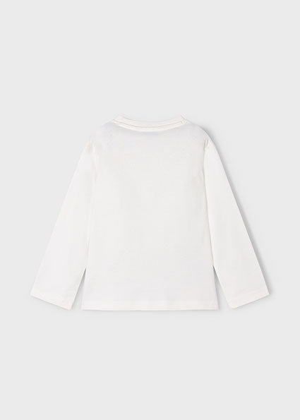 Mayoral Boys Off White Long Sleeved T-Shirt 4086