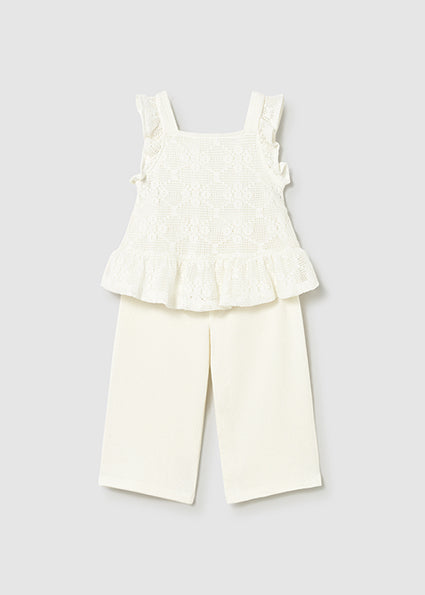 Mayoral Baby Girl Cream Flared Trouser Set 1515