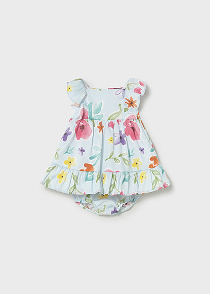 Mayoral Baby Girl Blue Floral Printed Dress 1812