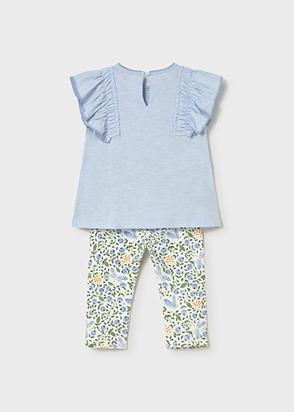PRE ORDER Mayoral Baby Girl Blue Print Legging Set 1748