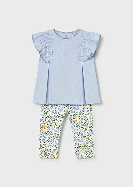 PRE ORDER Mayoral Baby Girl Blue Print Legging Set 1748