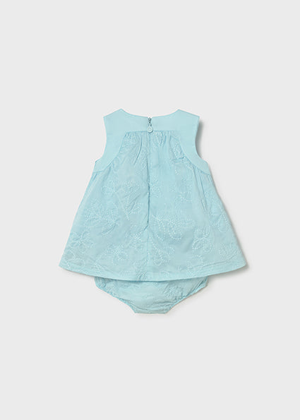 Mayoral Baby Girl Aqua Embroidered Dress Set 1813