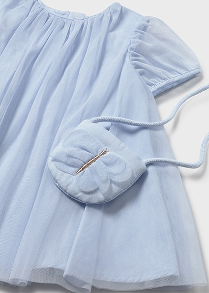 Mayoral Baby Girl Blue Tulle Dress & Bag 1917