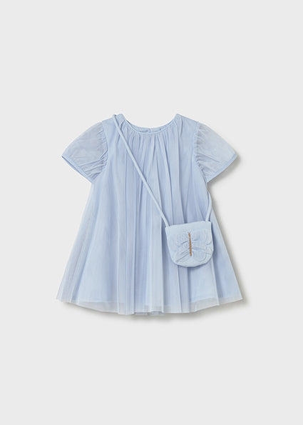 Mayoral Baby Girl Blue Tulle Dress & Bag 1917