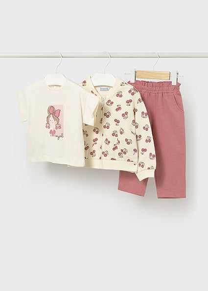 Mayoral Baby Girl Blush 3 Piece Tracksuit 1830