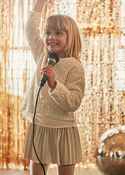 Mayoral Girls Cream Sequin Dress Set 4925