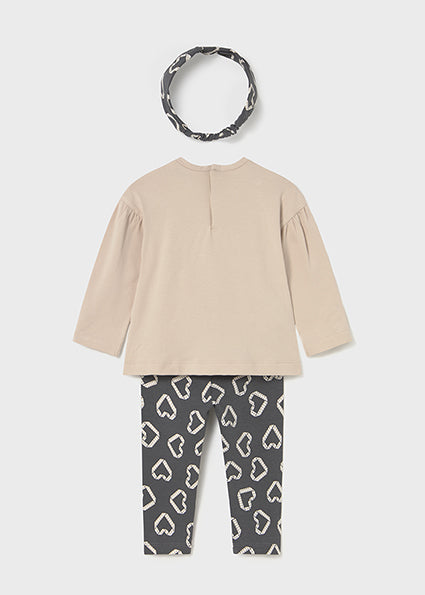 Mayoral Girls Grey Legging Set With Headband 2744