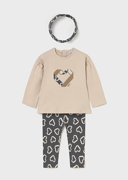 Mayoral Girls Grey Legging Set With Headband 2744