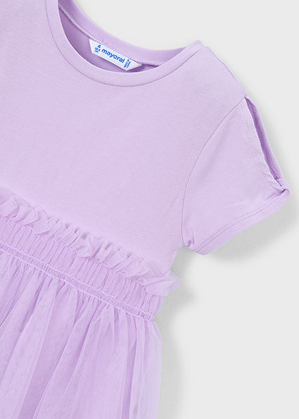 Mayoral Girls Lilac Tulle Summer Dress 3915