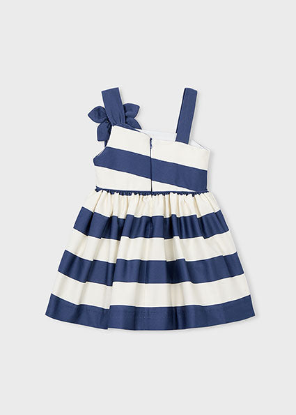 Mayoral Girls Navy Stripe Flower Dress 3924