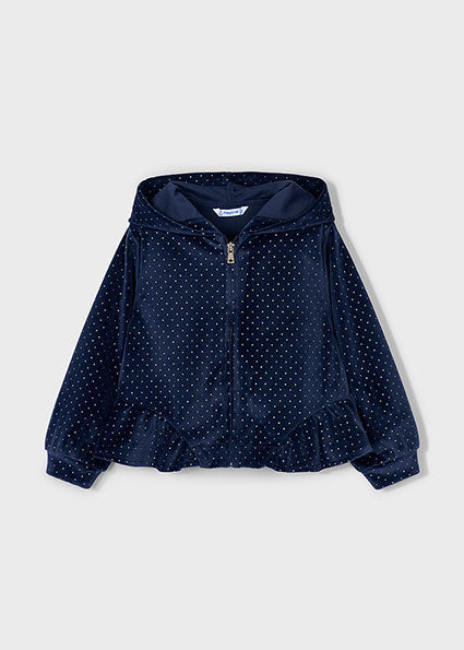 Mayoral Girls Navy Velour Three Piece Tracksuit 4892